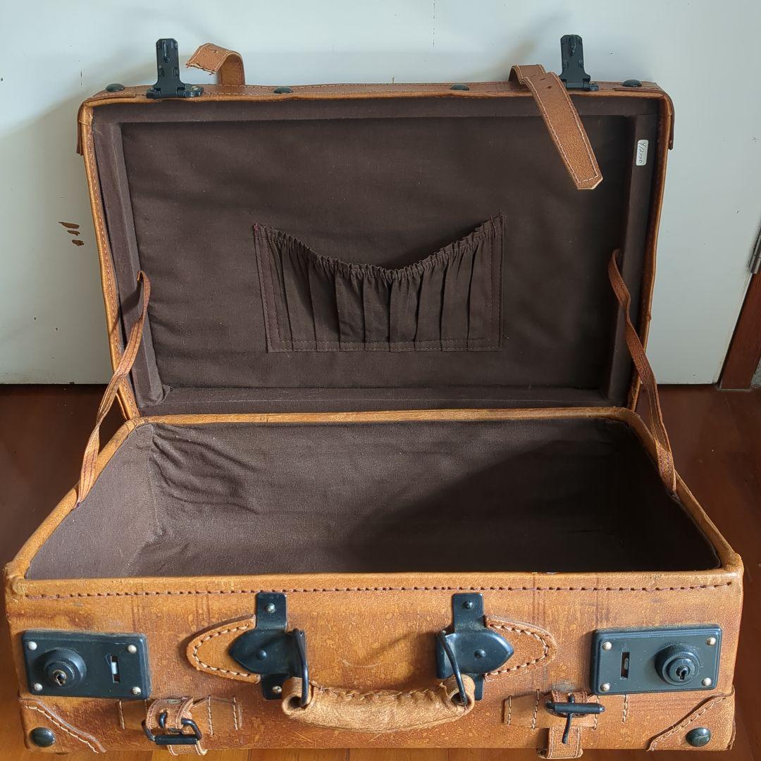 アンティーク　レザースーツケース　トランク　レトロ雑貨