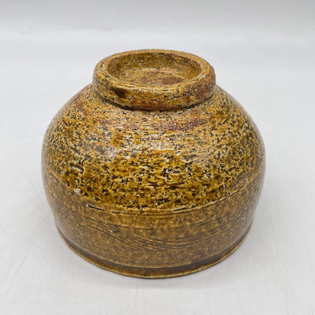 鳥取民藝　牛ノ戸焼　黄釉櫛目茶碗　茶道具　10