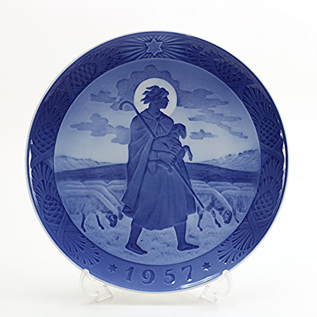 1957年 「羊と羊飼い」 イヤープレート ロイヤルコペンハーゲン 北欧 の陶器