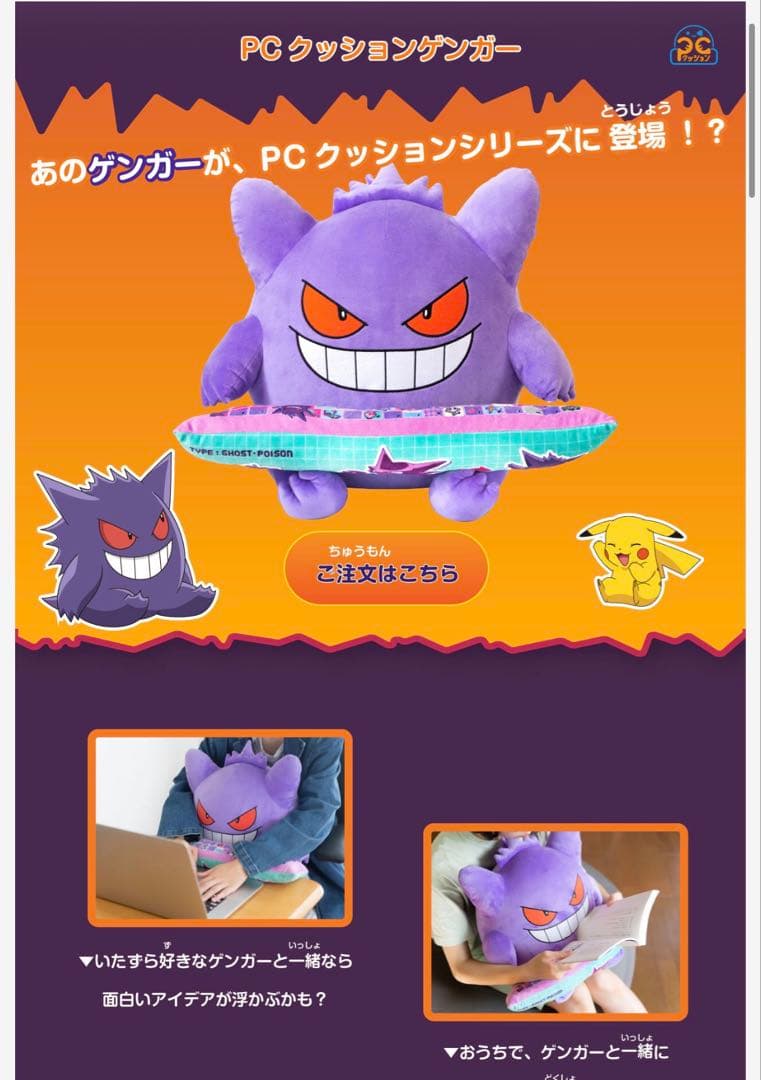 タグ付き　ポケモン　ゲンガー　ぬいぐるみ　BANDAI 2022年予約品