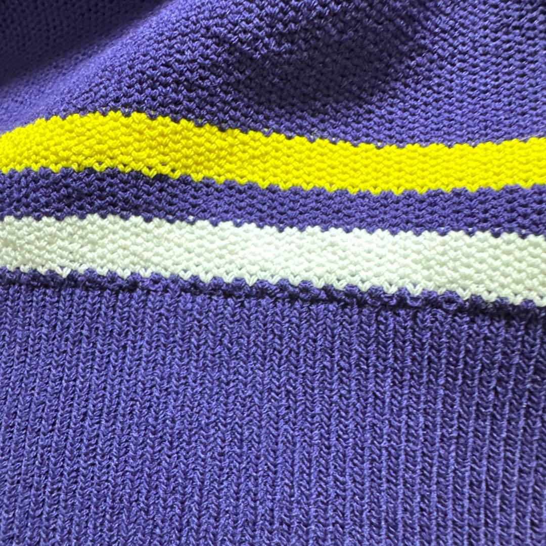 【新品タグ付】23区ゴルフ・ジップアップ　ベスト　パープル　ワッペン付　L