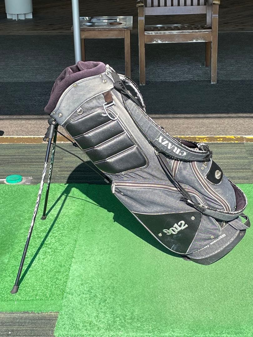 貴重品　デニム生地　CRAZY スタンドバッグ