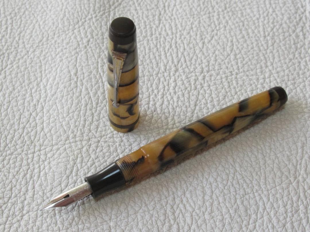 ◆未使用 1950年頃◆MEKARS『PERLITE』セルロイド製 ペン先細字