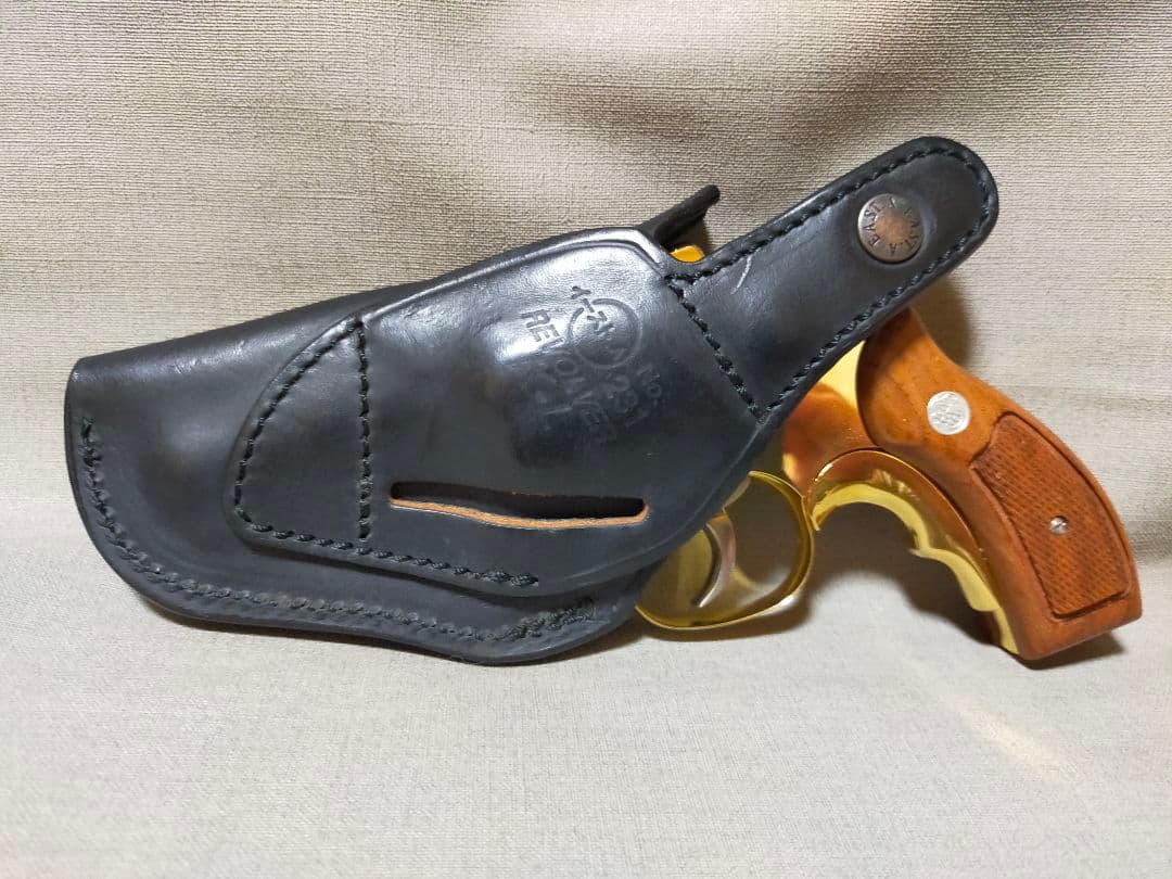 コクサイ S＆W M10 24k モデルガン 木製グリップ＋レザーホルスター