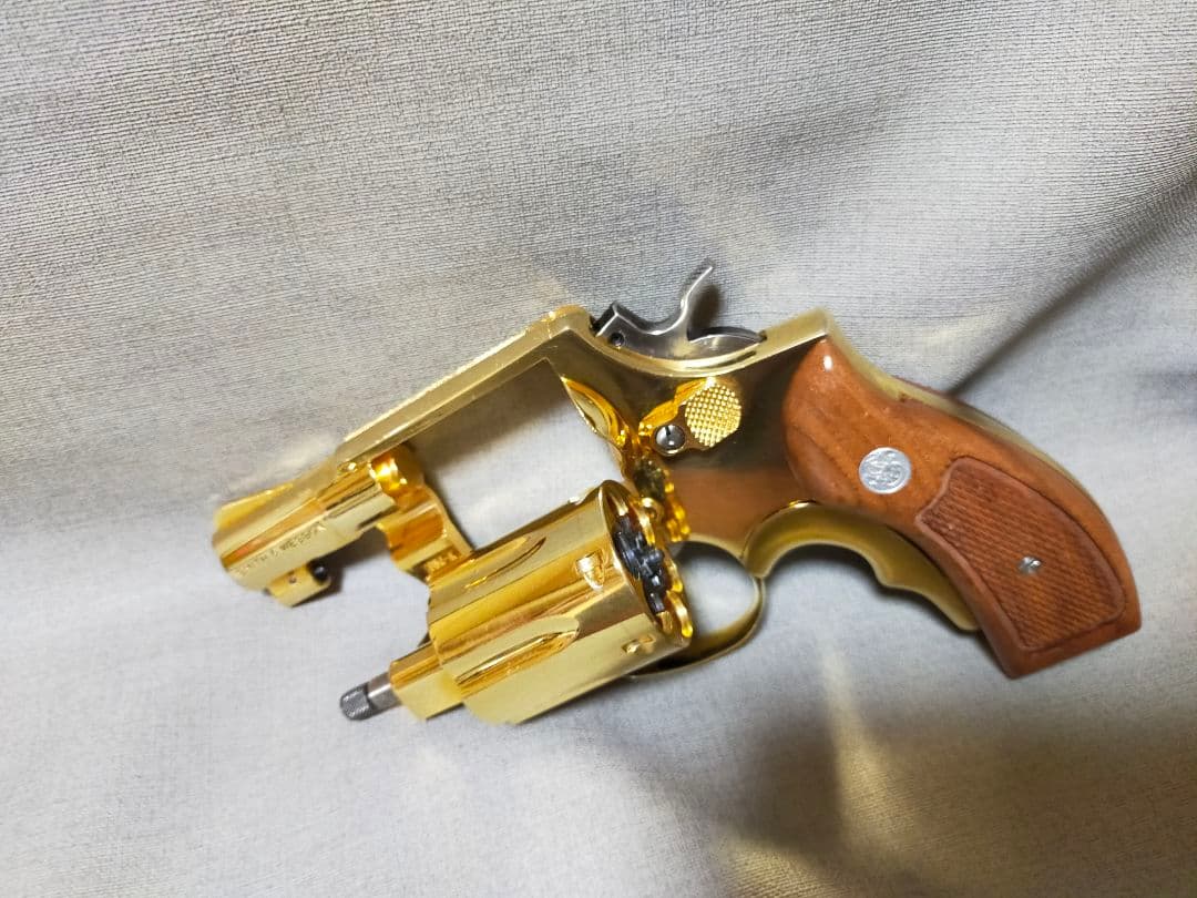 コクサイ S＆W M10 24k モデルガン 木製グリップ＋レザーホルスター