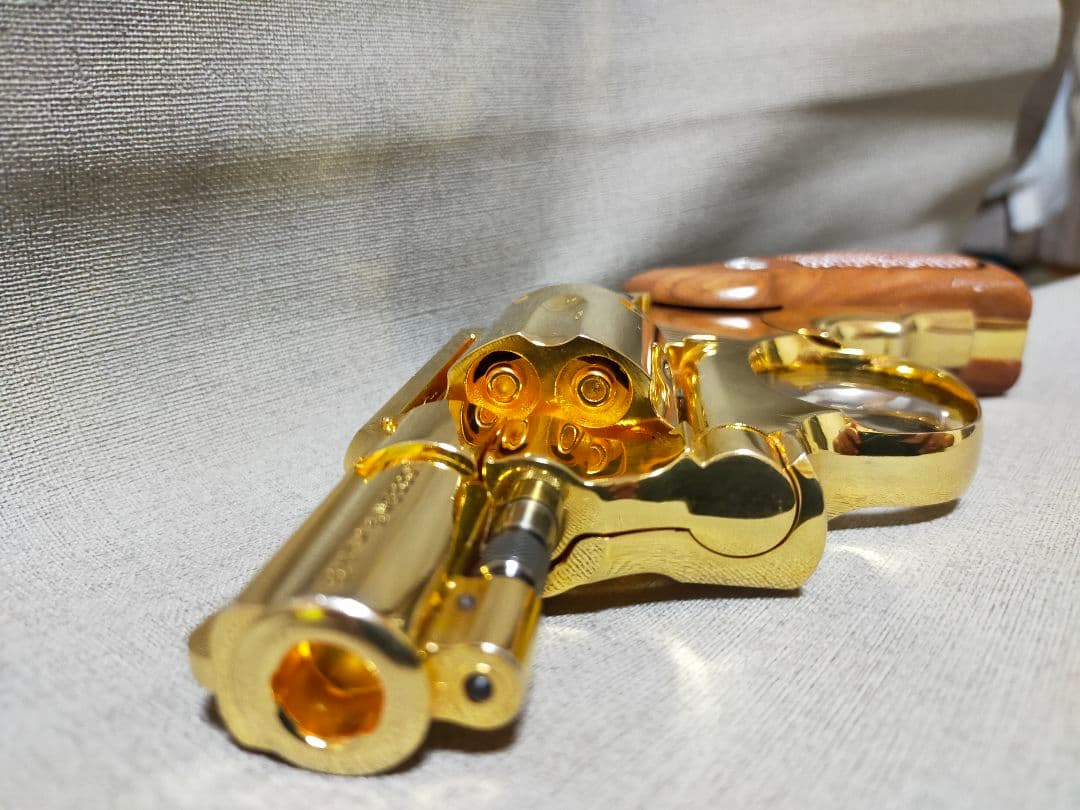 コクサイ S＆W M10 24k モデルガン 木製グリップ＋レザーホルスター