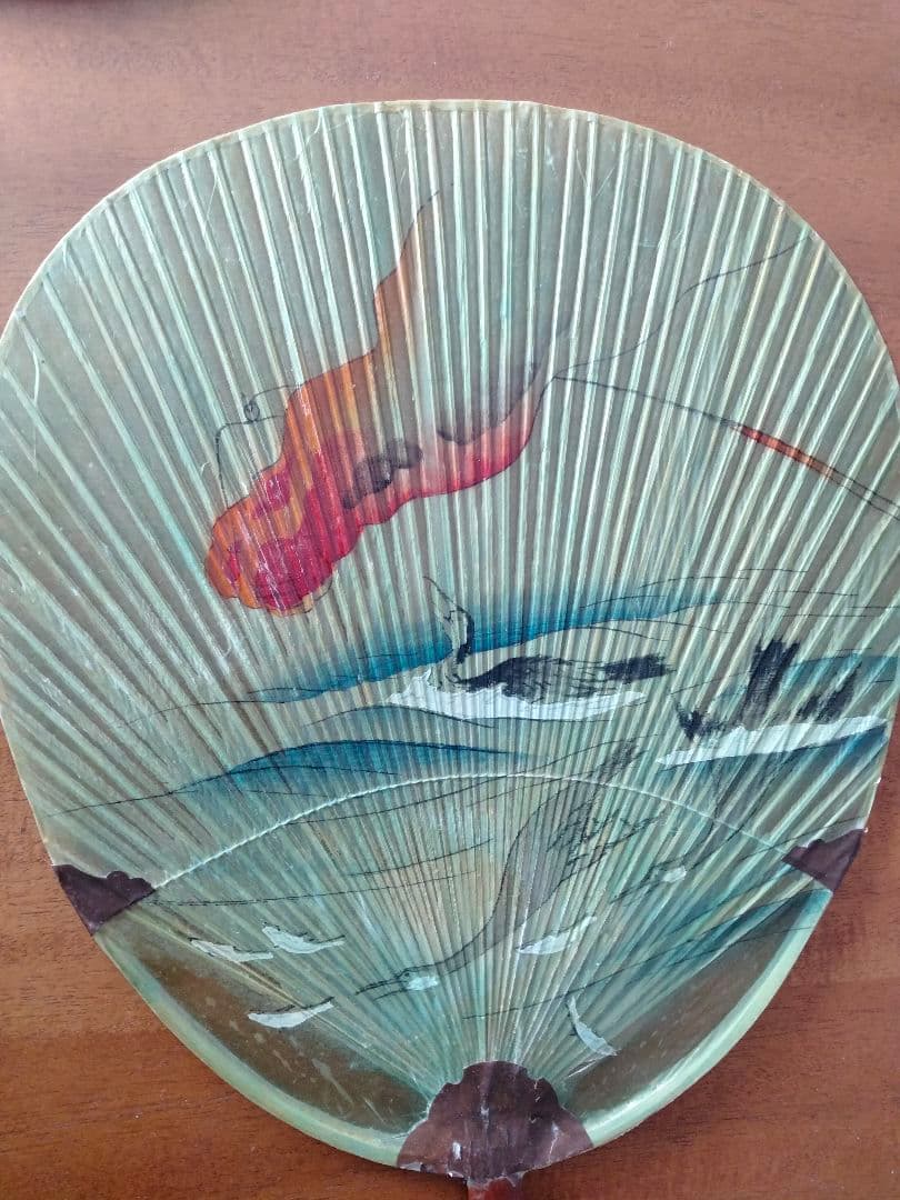 みずうちわ　4枚　鵜飼の絵柄