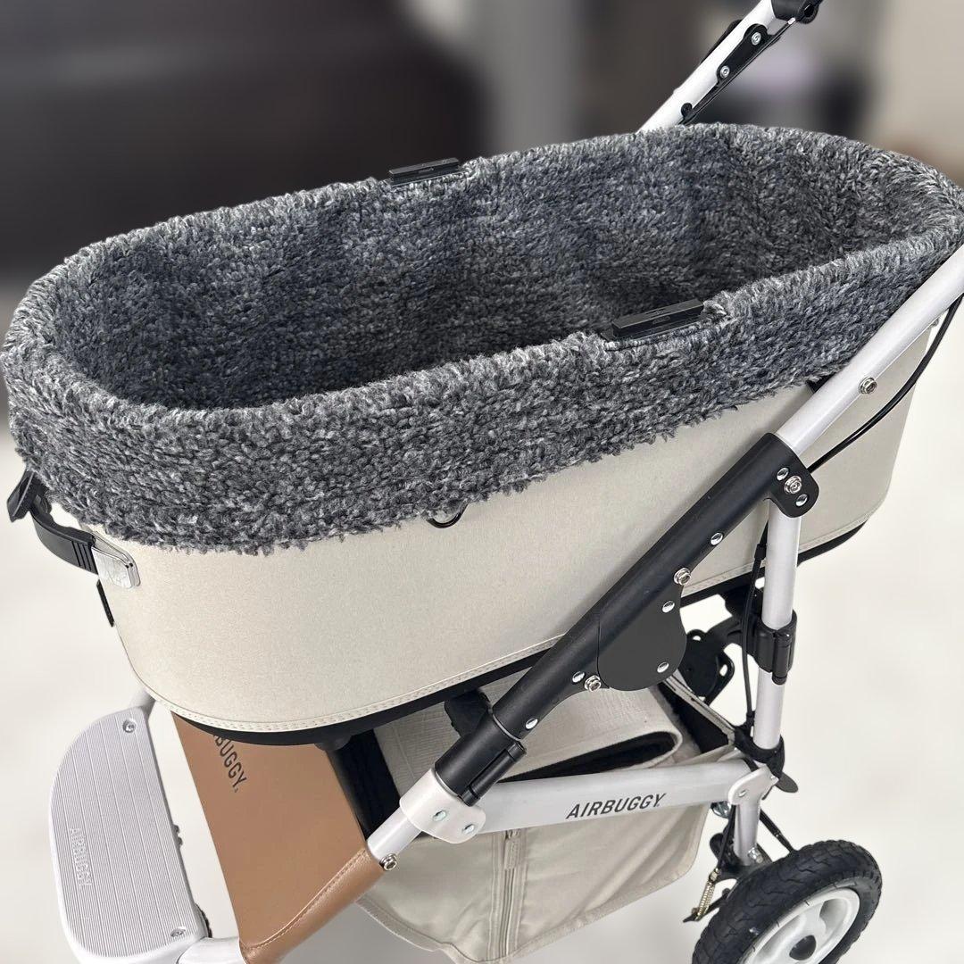 ハンドメイド製作エアバギートーム3 (ラージサイズ)コットカバー　ボアエコファー