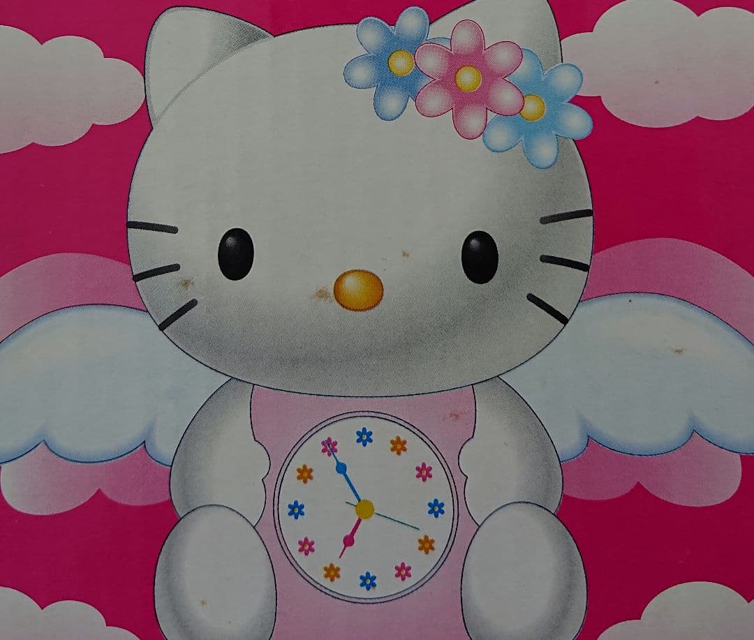 サンリオ ハローキティ パタパタウィングクロック ピンク エンジェル 希少 レア