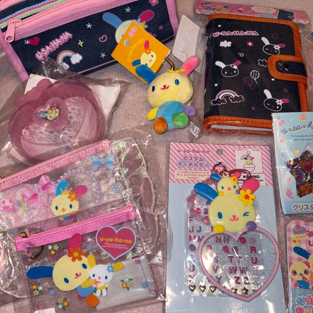 デニム シールバインダー うさはな ウサハナ シール　メモ帳　ポーチ　ペンケース