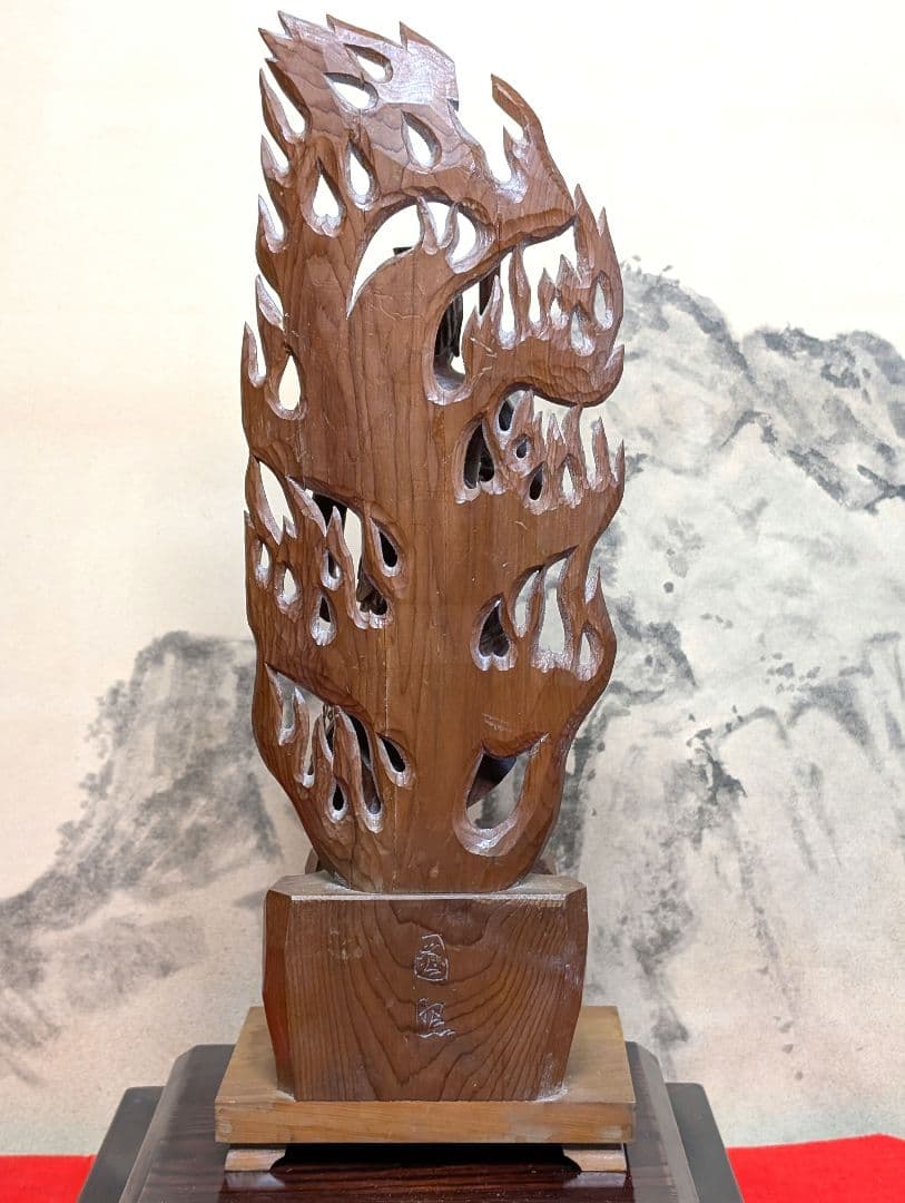 不動明王　彫刻　木彫り　オブジェ　 骨董品　アンティーク　レトロ