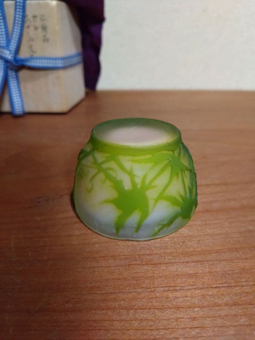 ガレ 被せガラス 羊歯紋盃