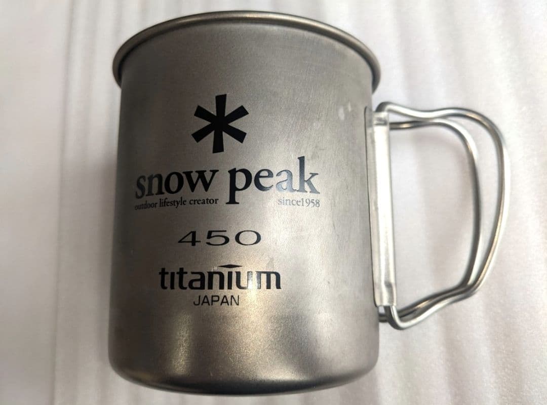 【３点】スノーピーク チタン ワッパー 、旧ロゴ シングルマグ 450、スクー