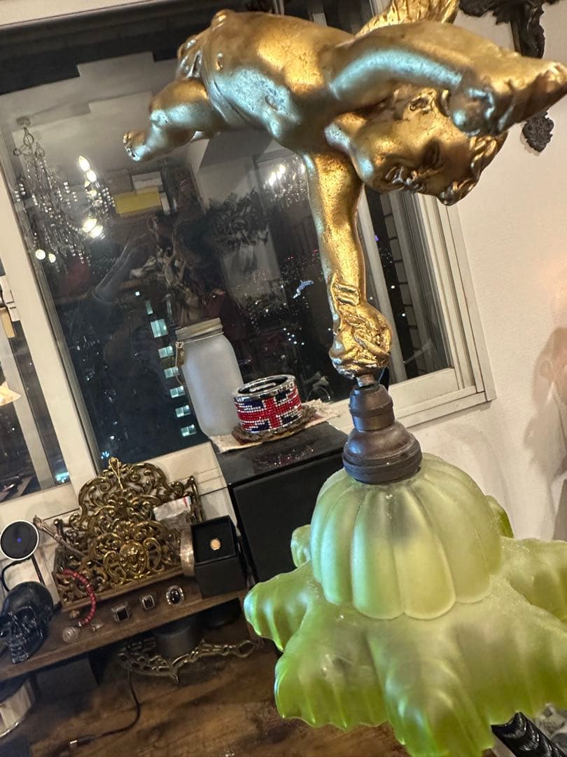 ヴィンテージ 天使のランプ アールヌーボー風　ジャンク