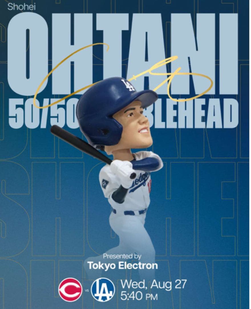 大谷翔平 50/50 ホームラン　ボブルヘッド　ドジャース　来場者限定　冊子