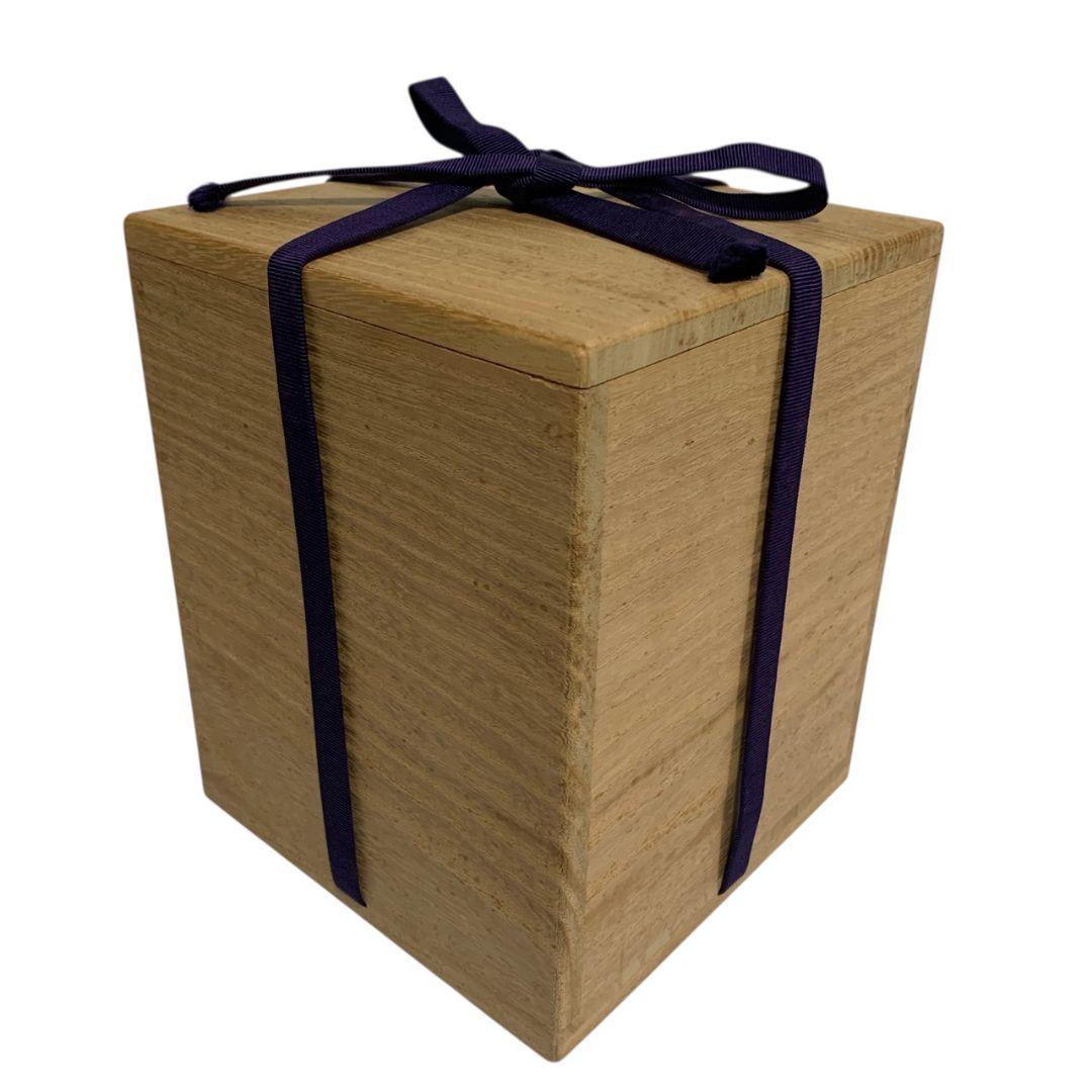 九谷焼 昧渓窯 矢口永寿 水指 桶皮水指 共箱 茶道具