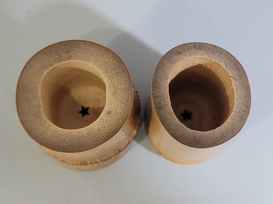 茶道具 竹 蓋置 一対 共箱 煤竹 茶杓 まとめて DT286