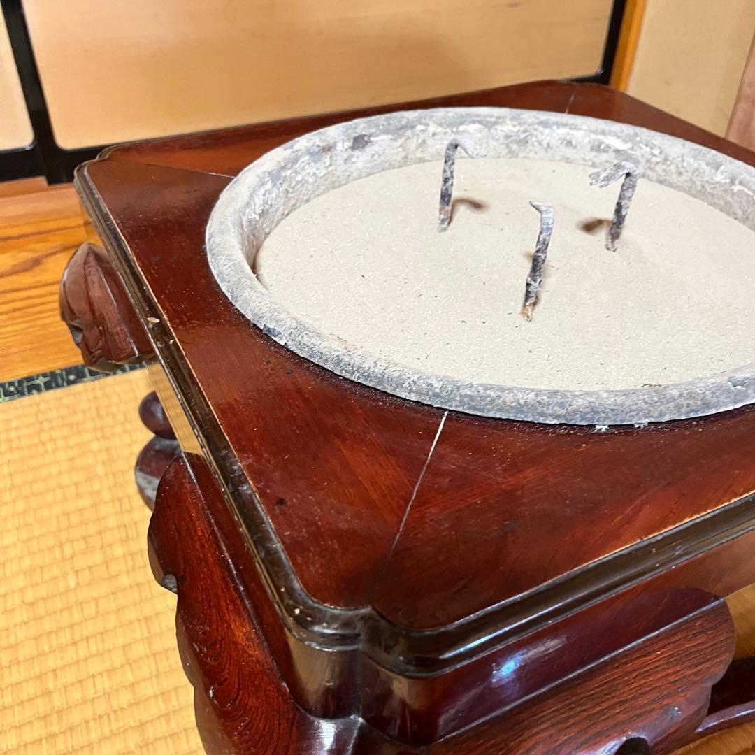 売切価格です！　ヴィンテージ　座敷用火鉢　木製　ねこ脚　四角形