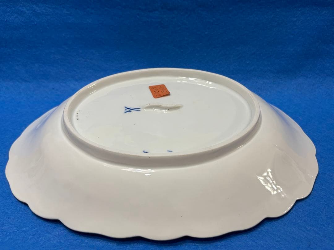 マイセン　グランツゴールドレリーフ皿　ピンクローズ　一級品　アンティーク　希少品