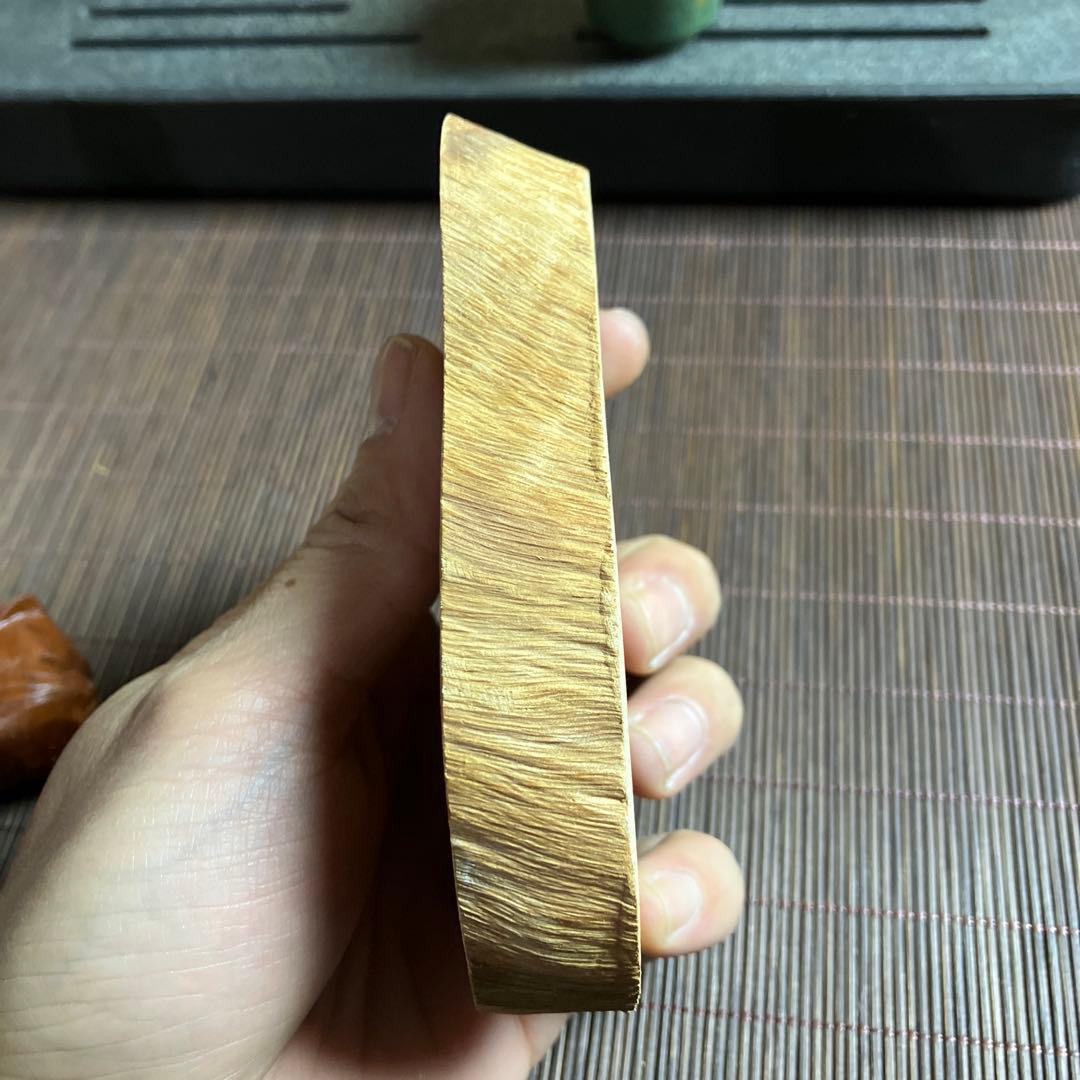 猫の木製置物 焼き絵