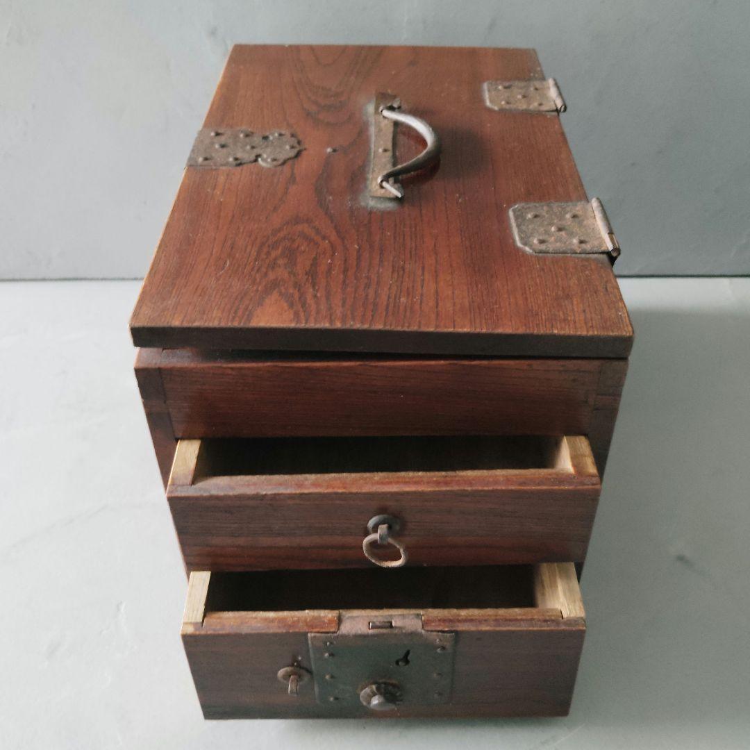 銭箱　木箱　内容物そのままに　時代もの　骨董　古家具　古道具　アンティーク