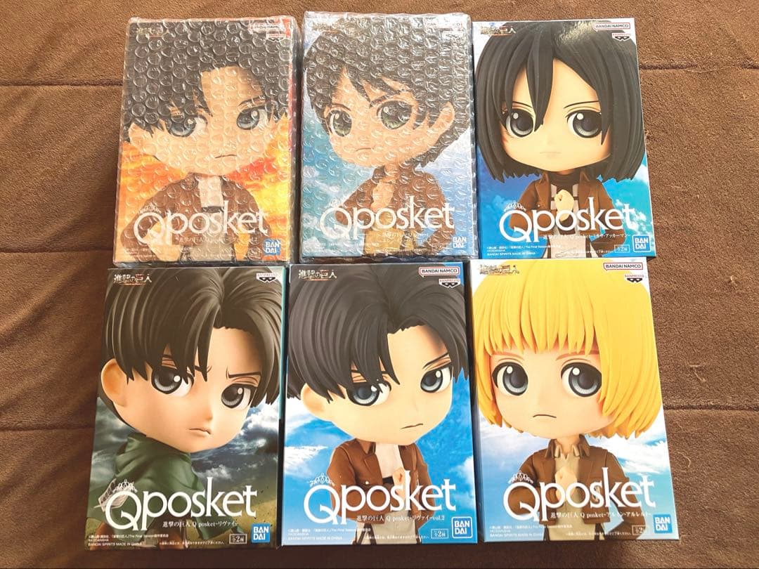 進撃の巨人 キューポスケット フィギュア エレン ミカサ アルミン リヴァイ