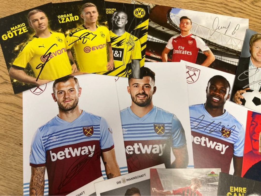 サッカー選手 直筆サイン入り ポストカード 大量セット バラ売り可 オートグラフ