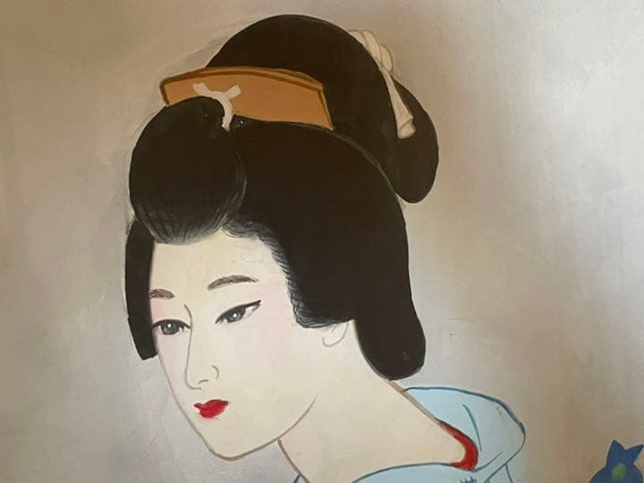 蔵出し！！真作！！　宮下柚葵　「淳宵」 伊東深水門下　美人画重鎮