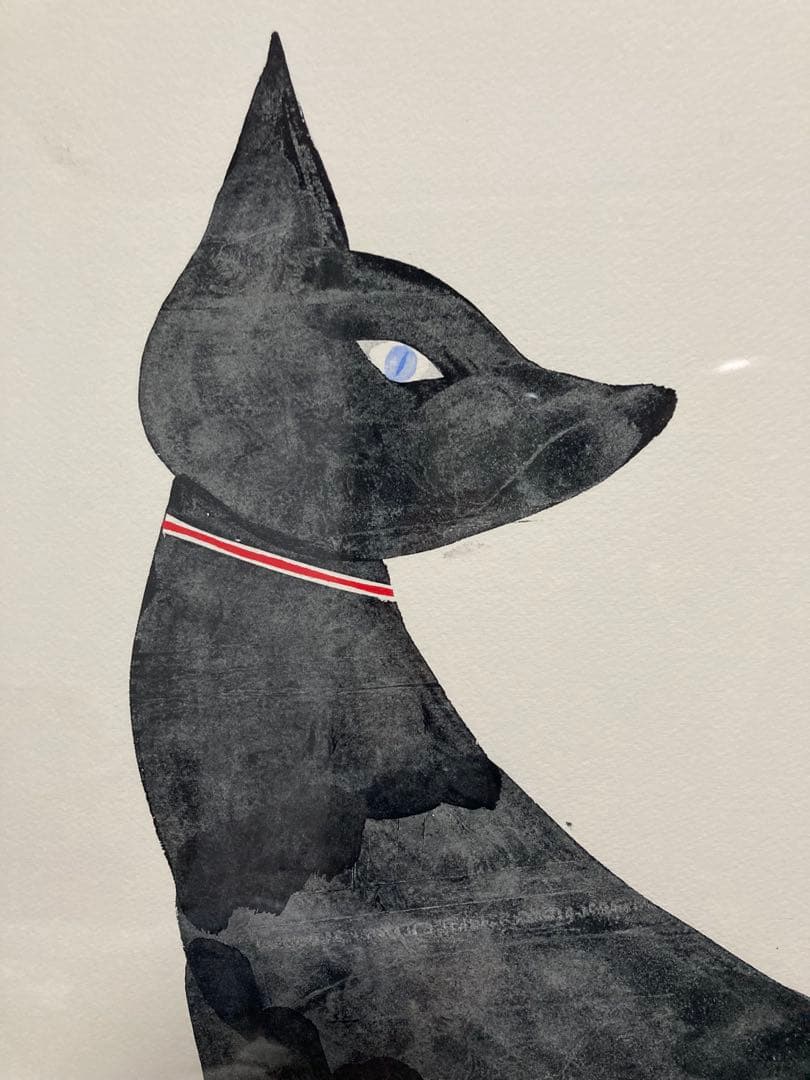 山口一郎　原画　黒猫 68×68cm