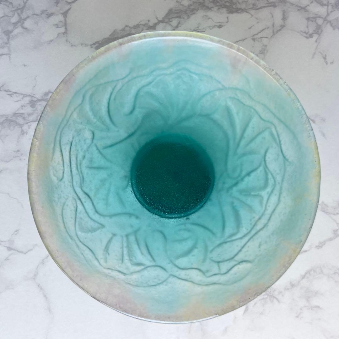 Daum France パートドヴェール ボウル 抹茶茶碗 グリーン系 未使用