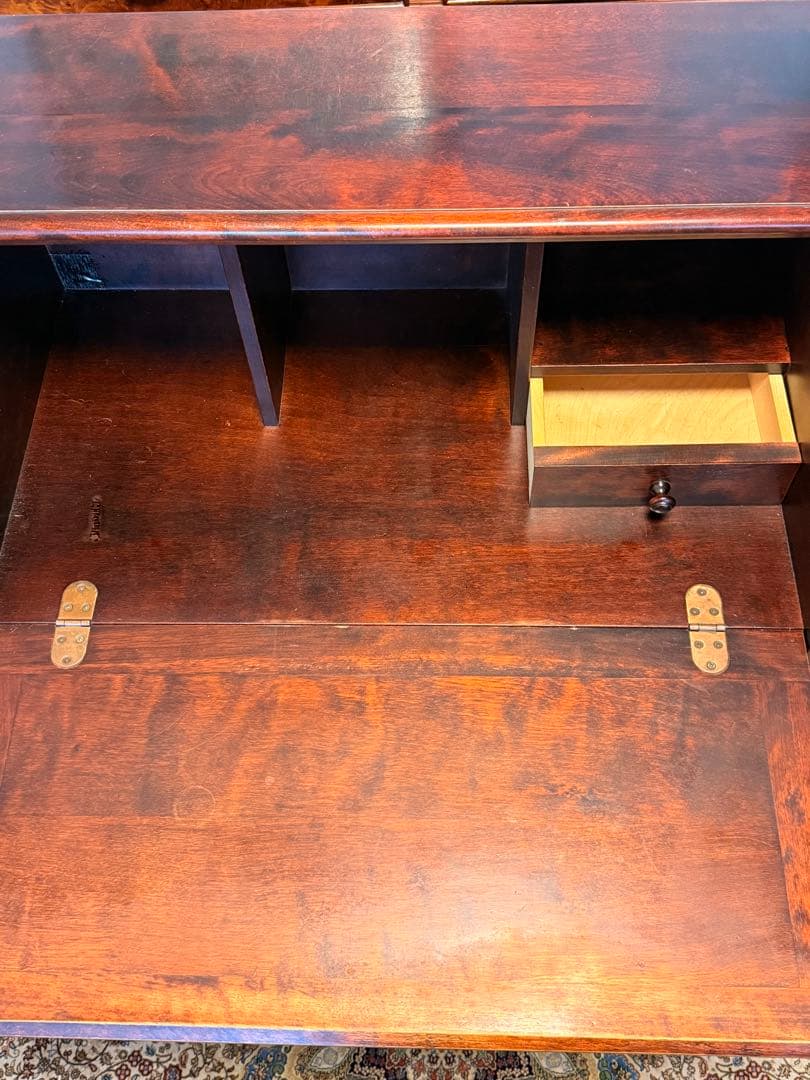 木製 収納付きデスク／ライティングビューロー 書斎机