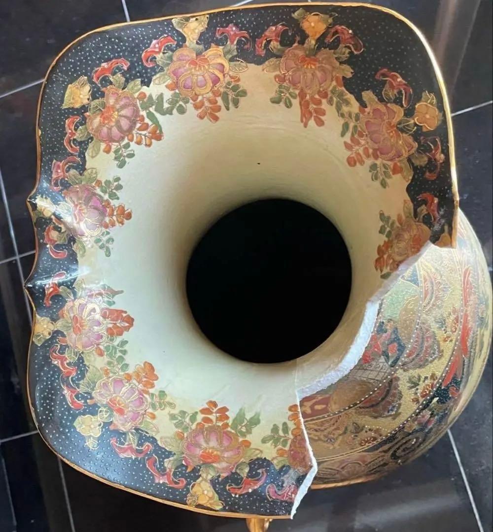 大きな薩摩焼の宮廷床花瓶 , 新年 セール‼️