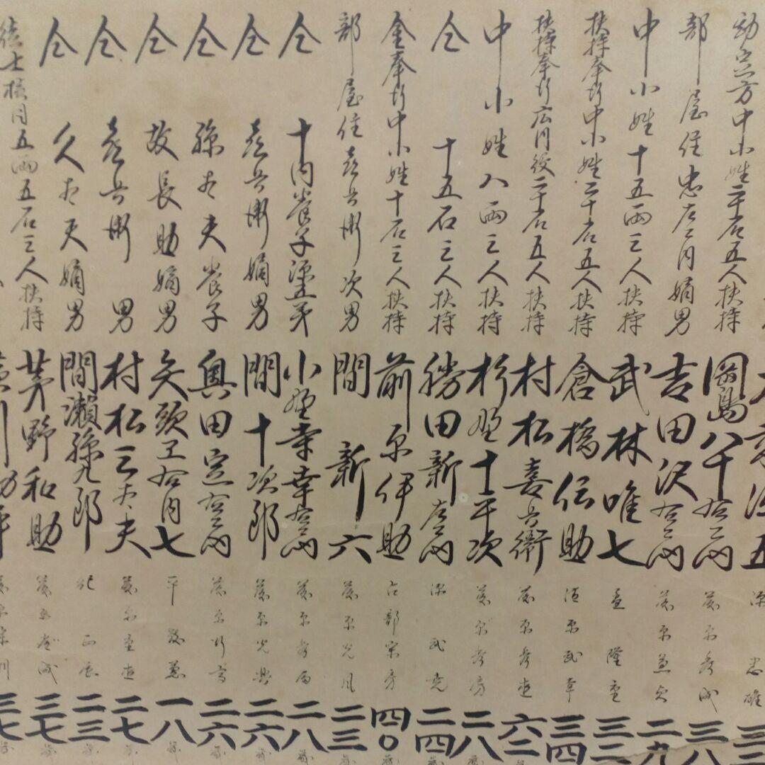 播州赤穂浅野家五万三千石忠臣蔵禄高四十七士墨書家臣討入目録明治時代以降額装用品