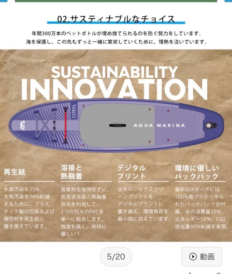 AQUA MARINA) 【未使用】FUSION SUPインフレータブル