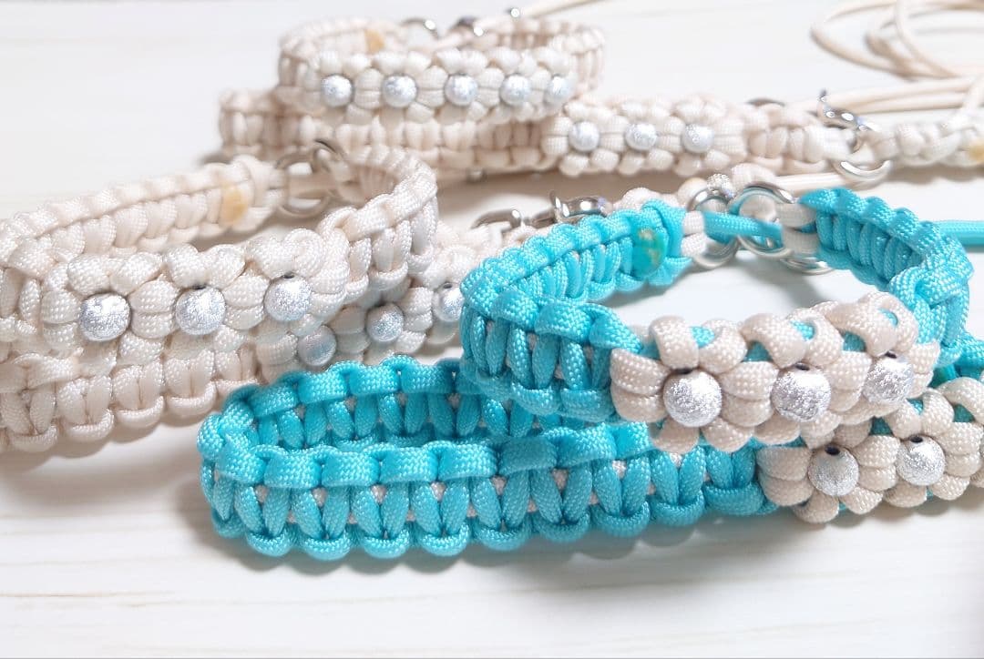 首輪一体型✰パラコードリード　レモン