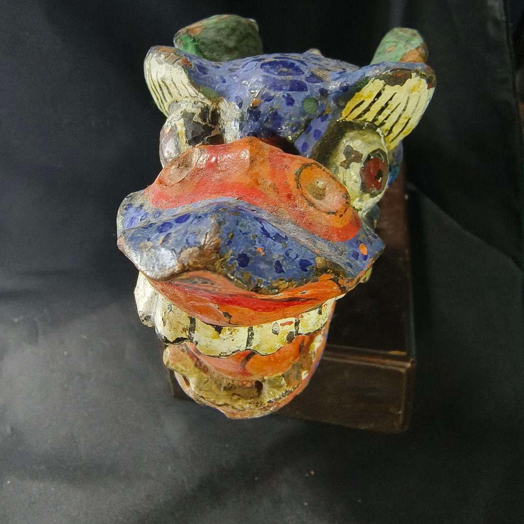 中国骨董 木彫竜頭 明清古建築 木鼻 だんじり 地車 寺流出古美術品 コレクター