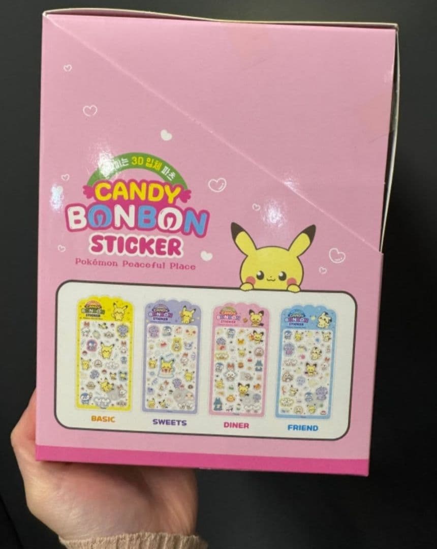 公式正規品 韓国限定 ポケモン ポケピース ボンボンドロップ 3Dシール 48枚