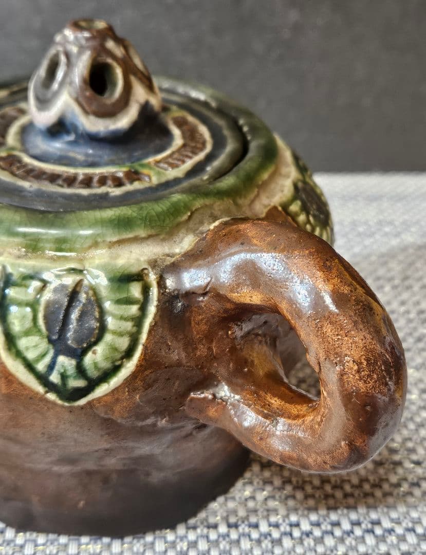 古琉球系　鉄釉　緑釉　青釉　急須　酒次 花入　オブジェ　酒器　カラカラ　壺屋焼