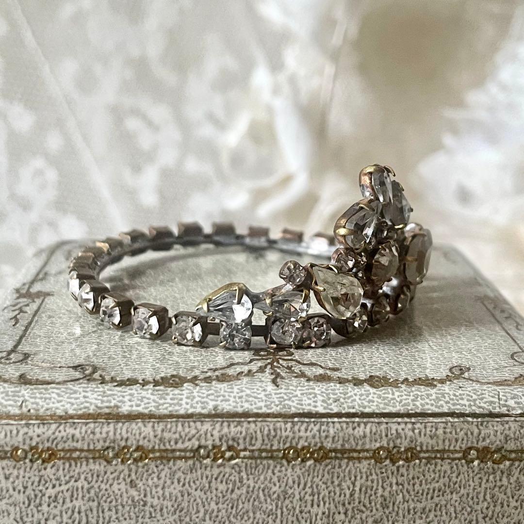 チェコガラスドールティアラA ラインストーン　フランスアンティークヴィンテージ