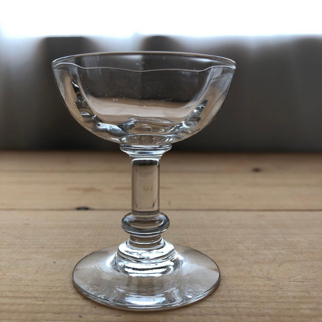 古いシャンパンクープ　２脚　食前酒・食後酒グラス　リキュールグラス　no.123