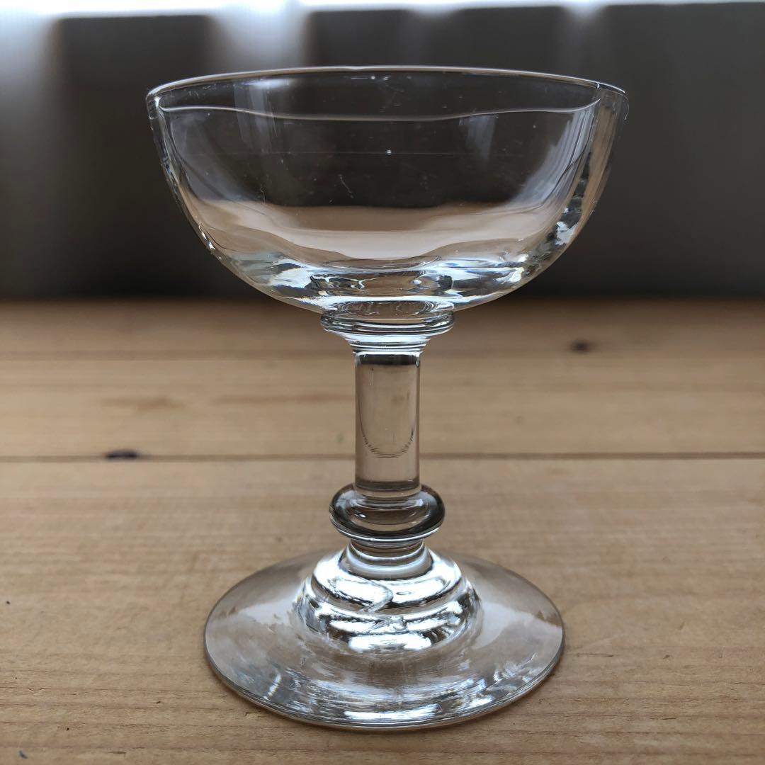 古いシャンパンクープ　２脚　食前酒・食後酒グラス　リキュールグラス　no.123