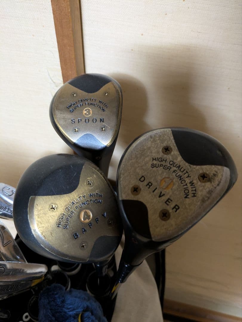 ゴルフバッグ レザー製 Golden Elite クラブセット付き