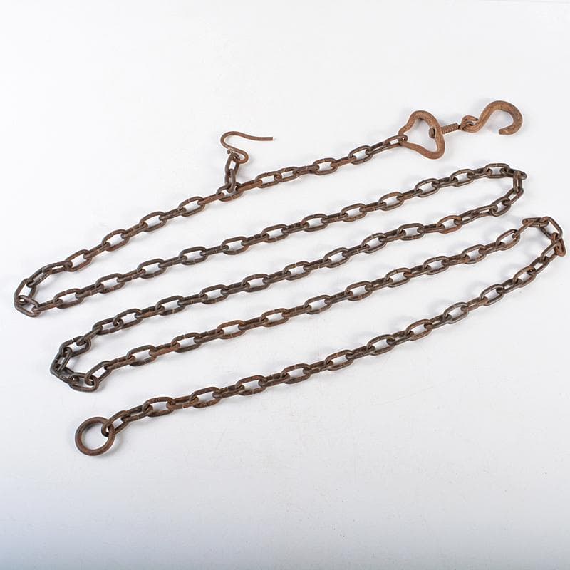 茶道具　田中敏孝作　釣釜道具　釣手　釜釻　釜鎖　一揃　共箱　V　R5786