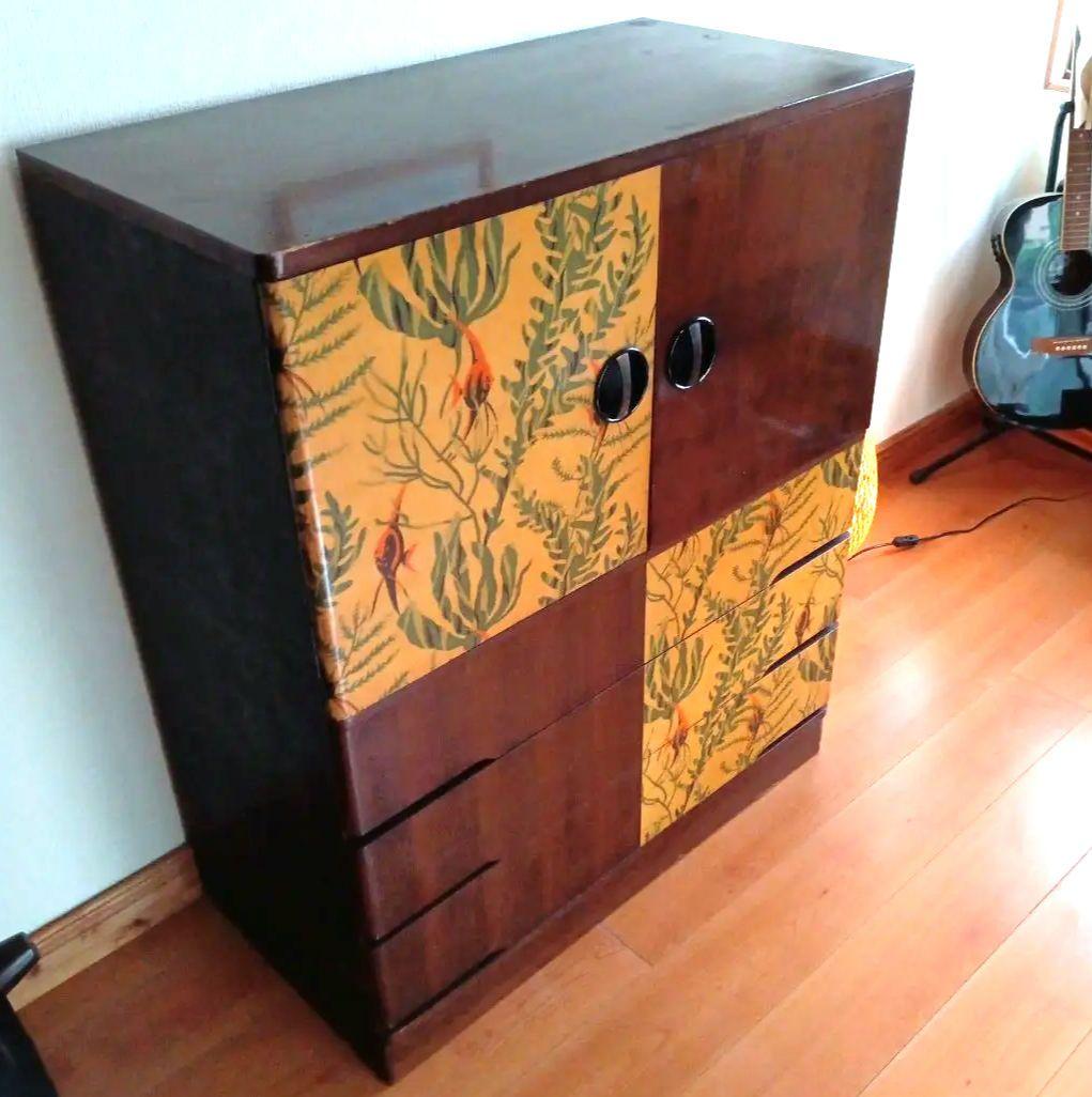 昭和レトロ　箪笥　キャビネット　金魚　着物　着物箪笥 キッチュ