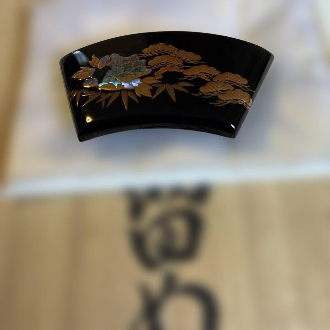百貨店購入　松山武司 鼈甲工芸品　和装小物　蒔絵 帯留 べっ甲