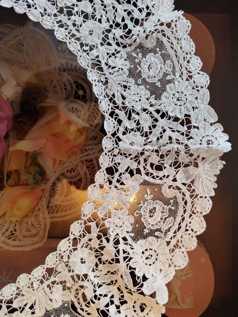 ホワイト総レースつけ襟ハンドメイドビンテージ
