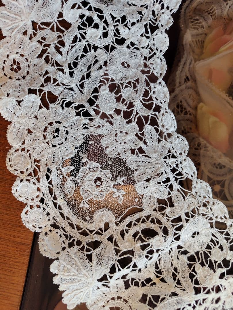 ホワイト総レースつけ襟ハンドメイドビンテージ