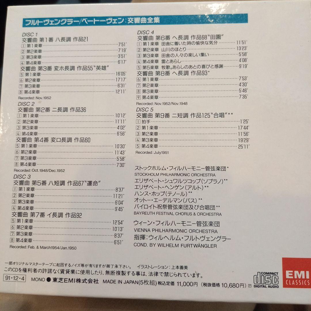 高音質盤❗フルトヴェングラー　ベートーヴェン　交響曲全集　宇野功芳