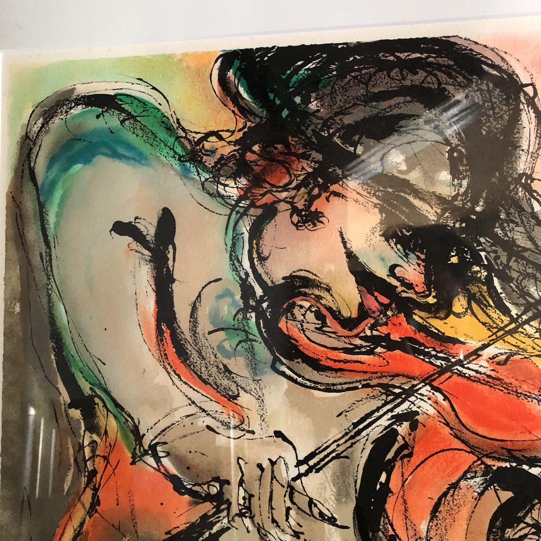 鈴木 康雄 リトグラフ 赤ちゃんとバイオリン 20号 8/350 買得早い者勝ち