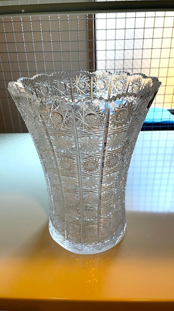【未使用】ボヘミアグラス　500PK　花瓶　　クリスタルグラス【アンティーク】